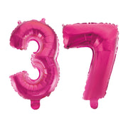 Folieballon 37 jaar roze 86cm