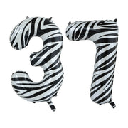 Folieballon 37 jaar zebra 86cm