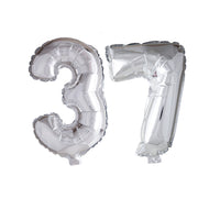 Folieballon 37 jaar Zilver 66cm