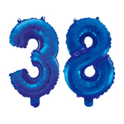 Folieballon 38 jaar blauw 86cm