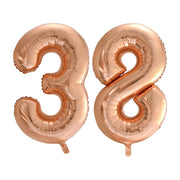 Folieballon 38 jaar Rosé Goud 86cm