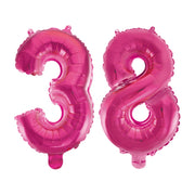 Folieballon 38 jaar roze 41cm