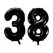Folieballon 38 jaar zwart 86cm