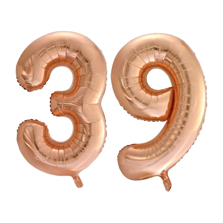 Folieballon 39 jaar Rose Goud 66cm