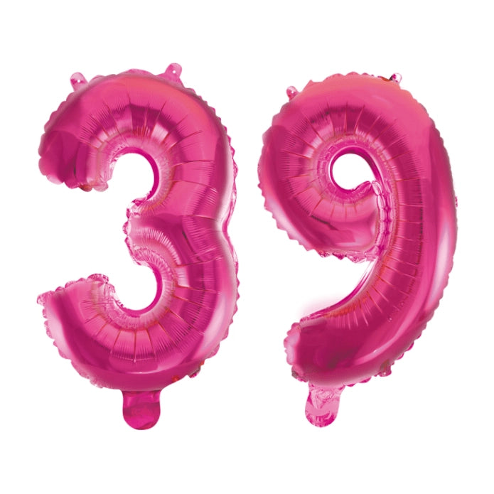 Folieballon 39 jaar roze 86cm