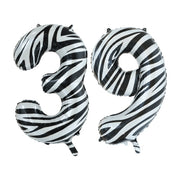 Folieballon 39 jaar zebra 86cm