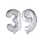 Folieballon 39 jaar zilver 86cm