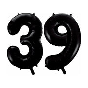 Folieballon 39 jaar zwart 41cm
