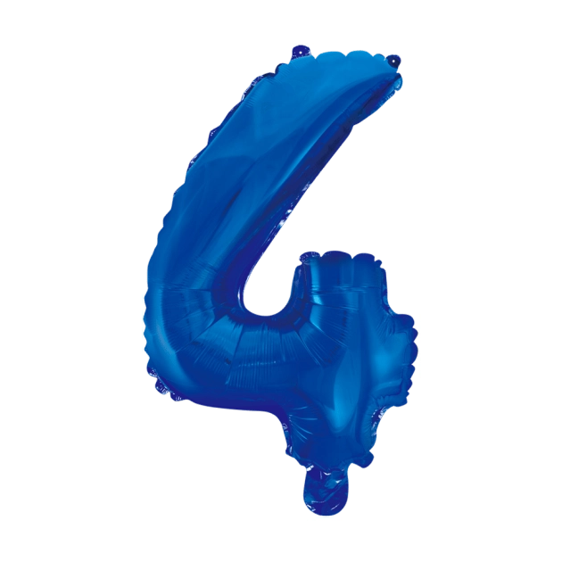 Folieballon 4 jaar blauw 86cm