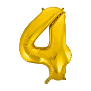 Folieballon 4 jaar Goud 86cm