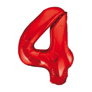 Folieballon 4 jaar rood 86cm