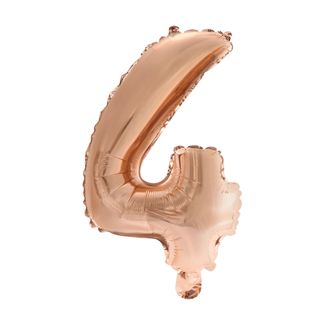 Folieballon 4 jaar Rosé Goud 41cm