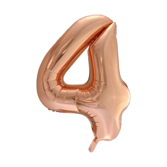 Folieballon 4 jaar Rose Goud 66cm