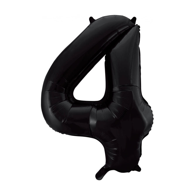Folieballon 4 jaar zwart 86cm