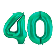 Folieballon 40 jaar metallic groen 86cm