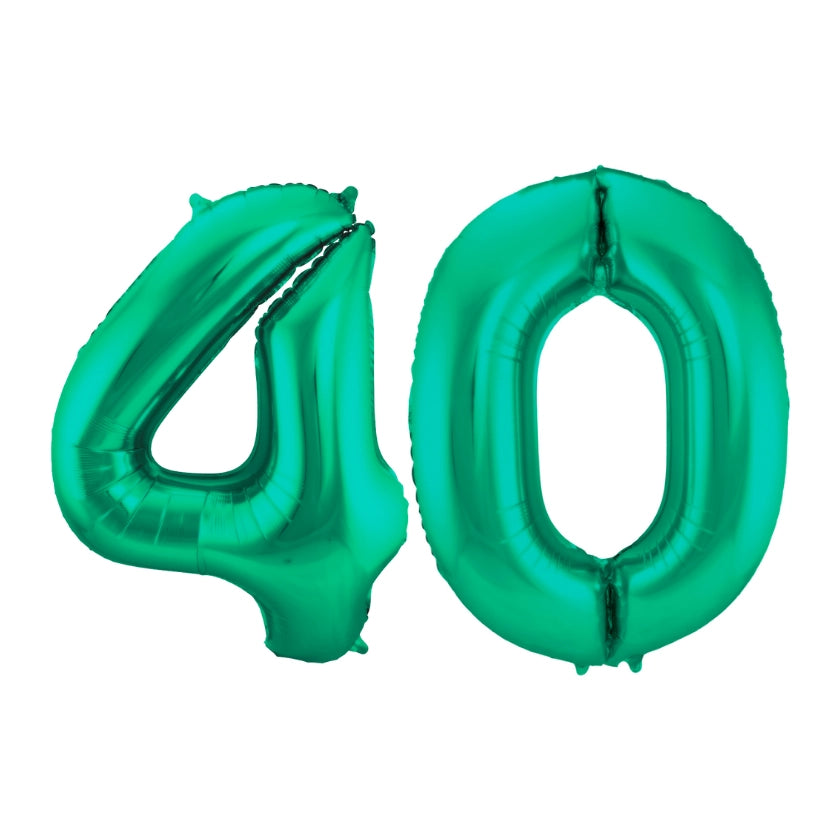 Folieballon 40 jaar metallic groen 86cm