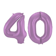 Folieballon 40 jaar metallic paars 86cm