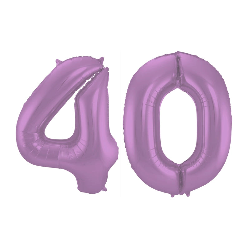 Folieballon 40 jaar metallic paars 86cm