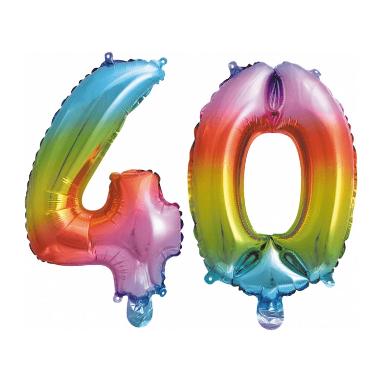 Folieballon 40 jaar Regenboog 41cm