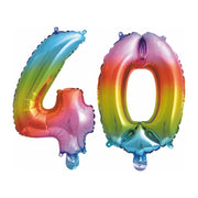 Folieballon 40 jaar Regenboog 86cm