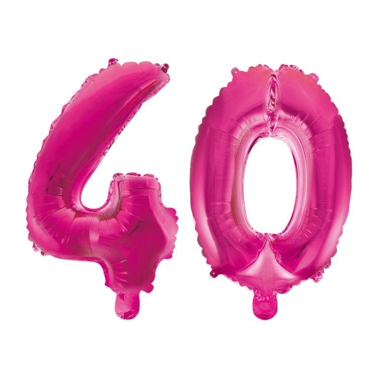 Folieballon 40 jaar roze 41cm