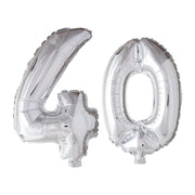 Folieballon 40 jaar Zilver 66cm