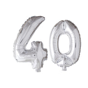 Folieballon 40 jaar zilver 86cm
