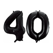Folieballon 40 jaar zwart 86cm