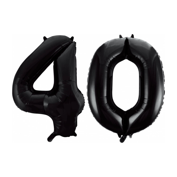 Folieballon 40 jaar zwart 86cm