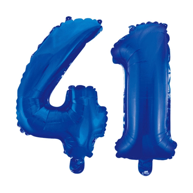 Folieballon 41 jaar blauw 86cm
