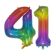 Folieballon 41 jaar Regenboog 76cm