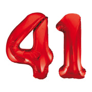 Folieballon 41 jaar rood 86cm