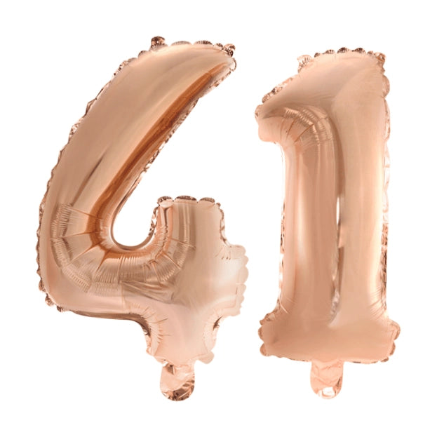 Folieballon 41 jaar Rosé Goud 41cm