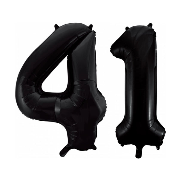 Folieballon 41 jaar zwart 86cm