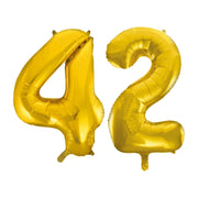 Folieballon 42 jaar Goud 86cm