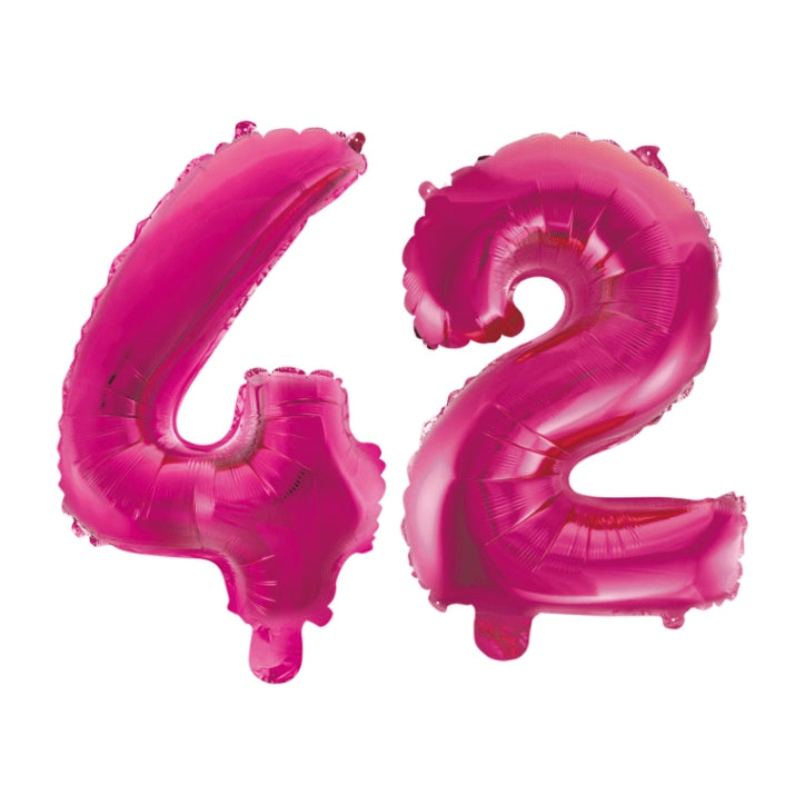Folieballon 42 jaar roze 41cm