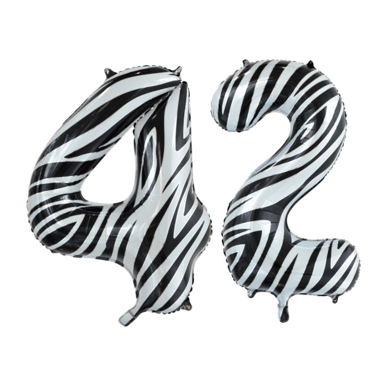 Folieballon 42 jaar zebra 86cm