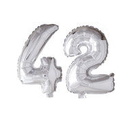 Folieballon 42 jaar zilver 86cm