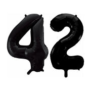 Folieballon 42 jaar zwart 41cm