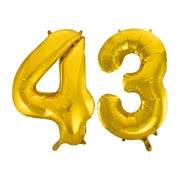 Folieballon 43 jaar Goud 86cm