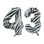 Folieballon 43 jaar zebra 86cm