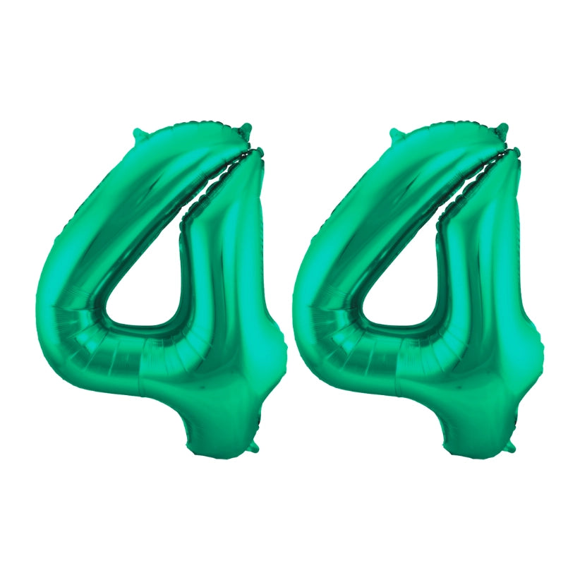 Folieballon 44 jaar metallic groen 86cm