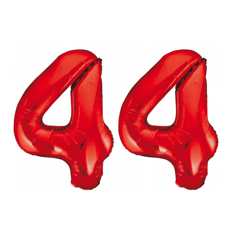 Folieballon 44 jaar rood 86cm
