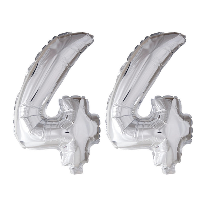 Folieballon 44 jaar Zilver 66cm