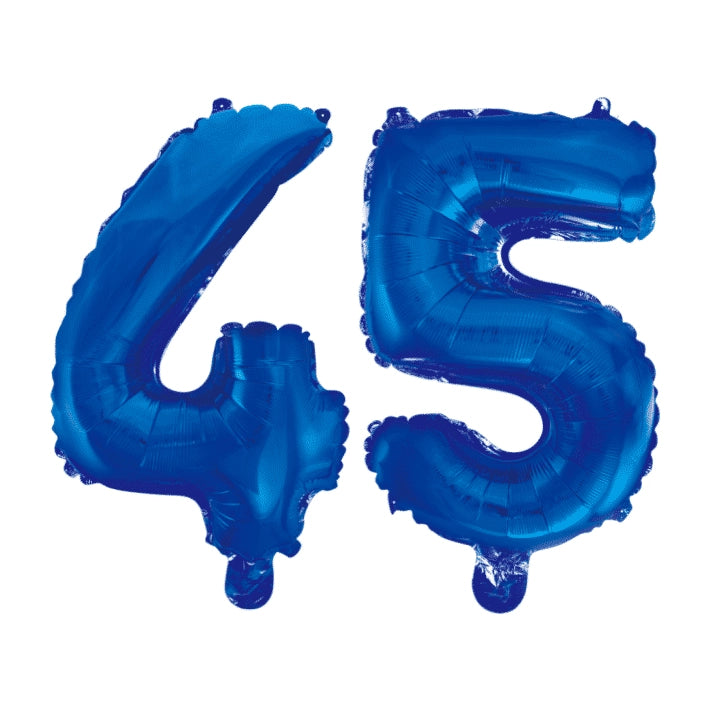 Folieballon 45 jaar blauw 86cm