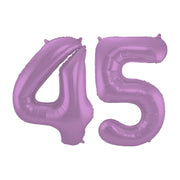 Folieballon 45 jaar metallic paars 86cm