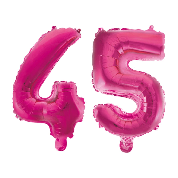 Folieballon 45 jaar roze 41cm