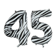 Folieballon 45 jaar zebra 86cm
