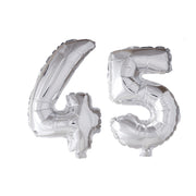 Folieballon 45 jaar zilver 86cm