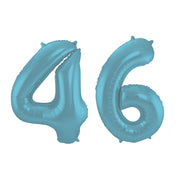 Folieballon 46 jaar metallic pastel blauw mat 86cm